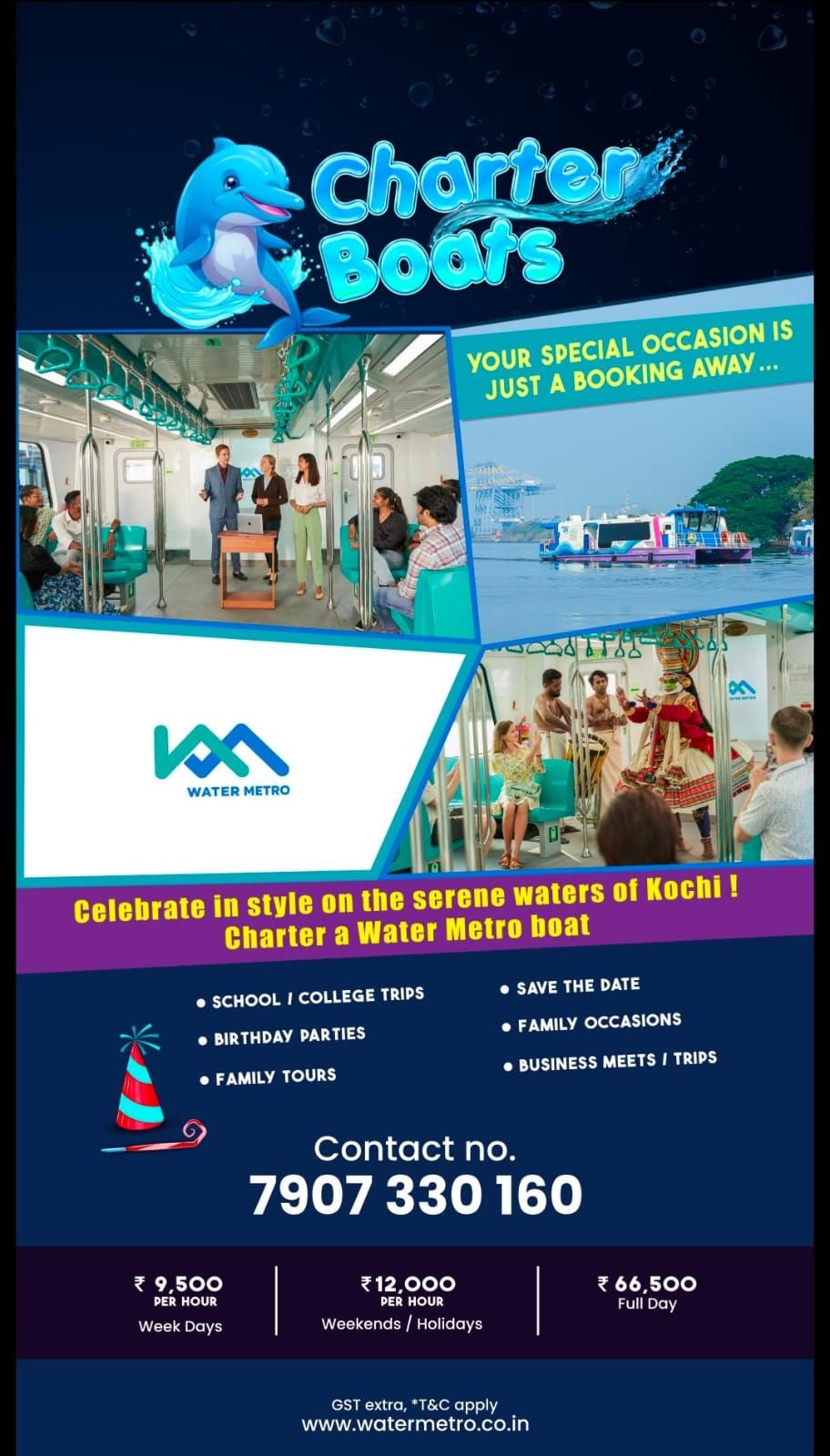 Water Metro Boat Booking for Events and Trips